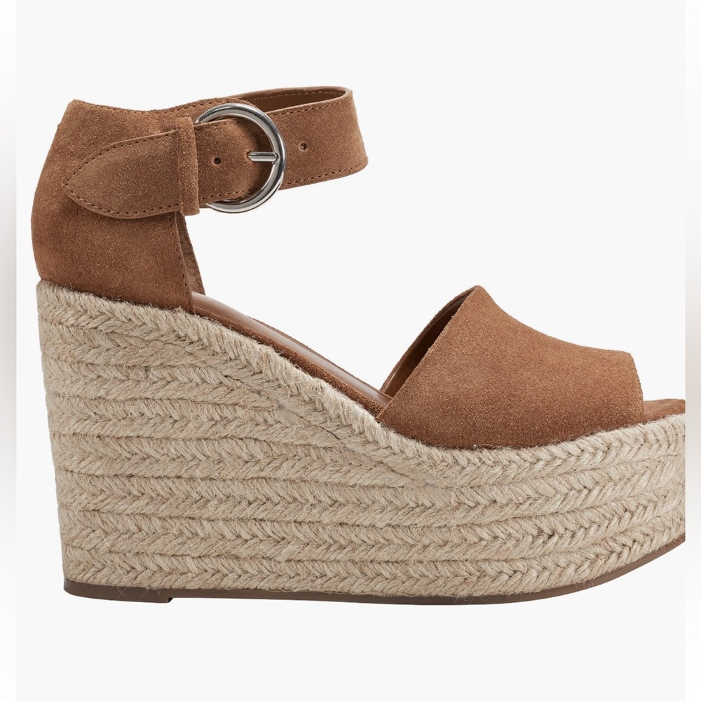 NWT Marc fisher Brown Suede Wedge Sandals size 11